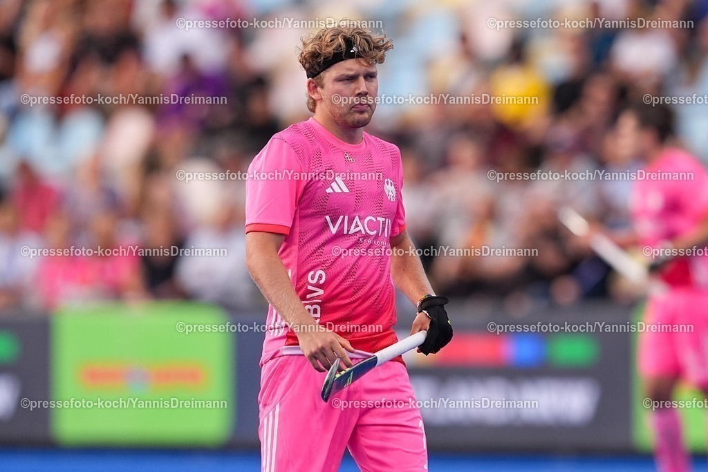 xydrx08082502026 | 08.08.2025, xydrx, Herren EuroHockey Championship 2025, Gruppenphase, Gruppe B, Deutschland - Frankreich, Sparkassenpark Mönchengladbach: Thies Prinz (Deutsche Feldhockey Nationalmannschaft #11)