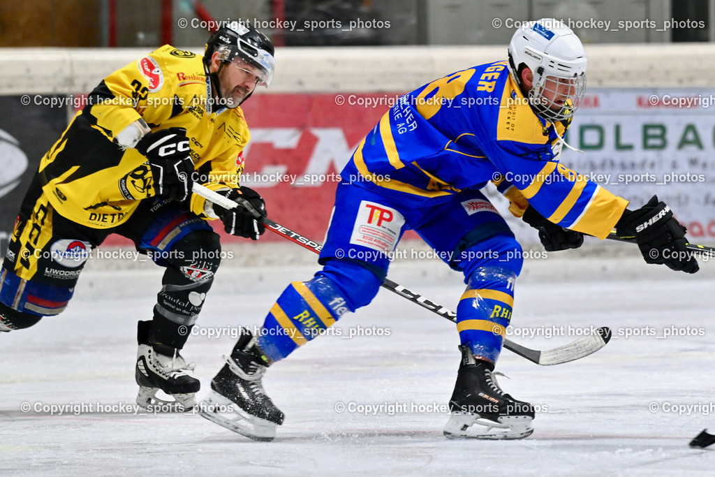 EC MET PHOTOVOLTAIK HORNETS SPITTAL vs. EHC Althofen  | #33 Kabas Michael EC Hornets Spittal, #88 Ettinger Marc 1. EHC ALTHOFEN, EC MET PHOTOVOLTAIK HORNETS SPITTAL vs. EHC Althofen , EC MET PHOTOVOLTAIK HORNETS SPITTAL vs. EHC Althofen  am 25.01.2025 in Villach (Stadthalle Villach), Austria, (Photo by Bernd Stefan)