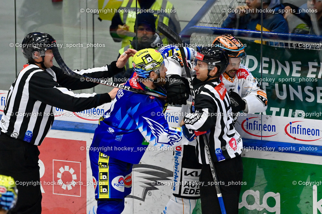 EC IDM Wärmepumpen VSV vs. Black Wings Linz 20.11.2022 | #74 Moderer Kevin, #27 St-Amant Shawn, Faustkampf, ZGONC GASPER JAKA, BÄRNTHALER CHRISTOPH Referees