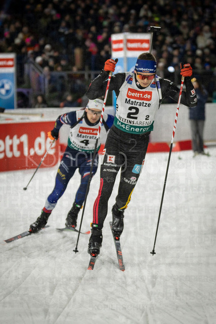 bett1.de WTC Biathlon auf Schalke, 28.12.2025 | Justus Strelow (Team Deutschland 1) bei der World Team Challenge (bett1.de WTC Biathlon auf Schalke) am 28.12.2025 in der Veltins-Arena in Gelsenkirchen (Deutschland). 