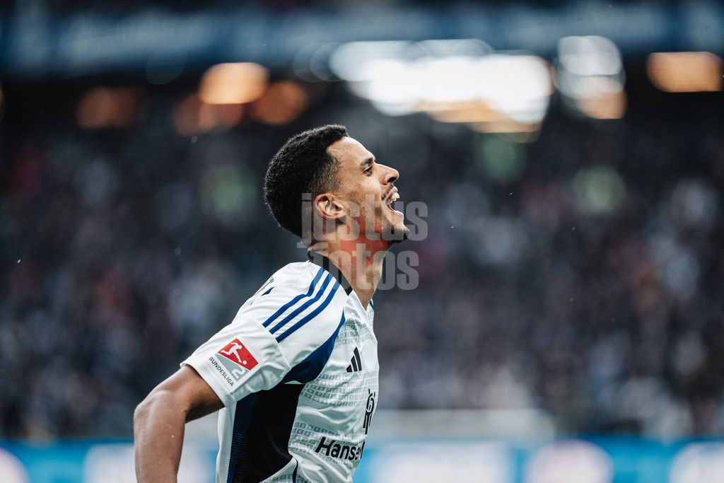 Fußball | Männer | Saison 2024/2025 | 2. Fußball-Bundesliga | 7. Spieltag | Hamburger SV vs. SC Paderborn 07 | 28.09.2024 | Robert Glatzel (#9, HSV) Torjubel