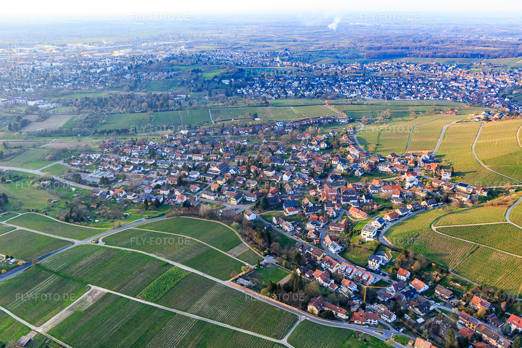 Luftbild: Ortsansicht von Süden im Ortsteil Fessenbach in Offenburg im Bundesland Baden-Württemberg in Deutschland. Foto: IMG_120397.jpg vom 17.03.2020 durch Werner Riehm/FLY-FOTO.de