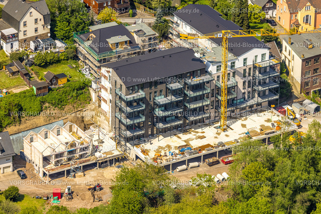 Wetter230503035 | Luftbild, Baustelle und Neubau Wohnungen, Burg-Domizil in der Hegestraße, Volmarstein, Wetter, Ruhrgebiet, Nordrhein-Westfalen, Deutschland
