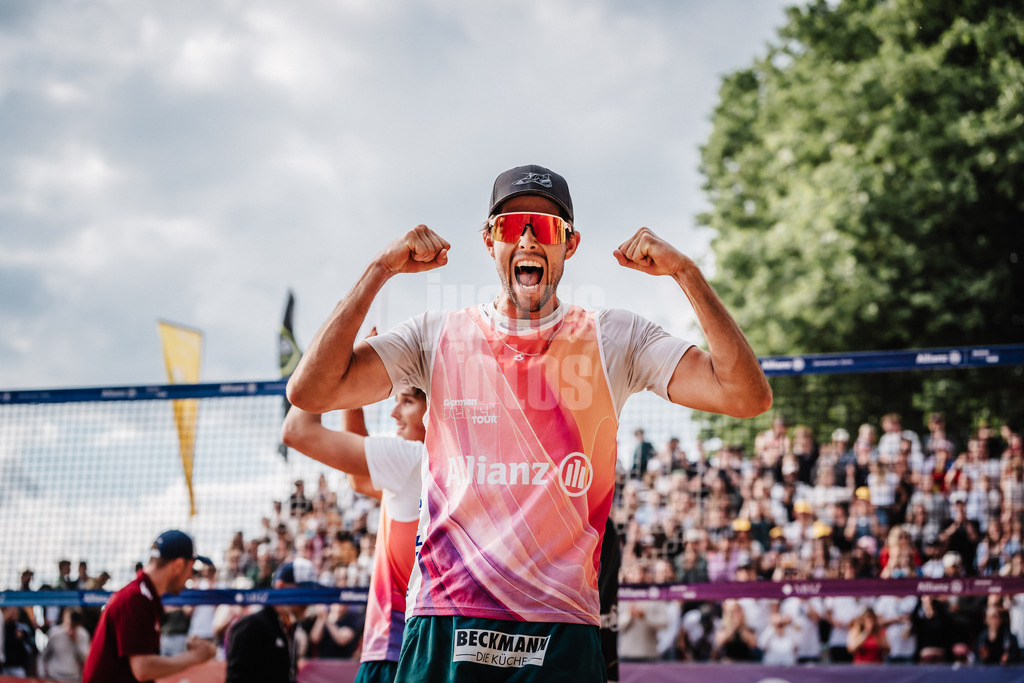 Beachvolleyball | Männer | Allianz German Beach Tour 2025 | Tourstop Düsseldorf | 17.05.2025 | Niklas Held jubelt