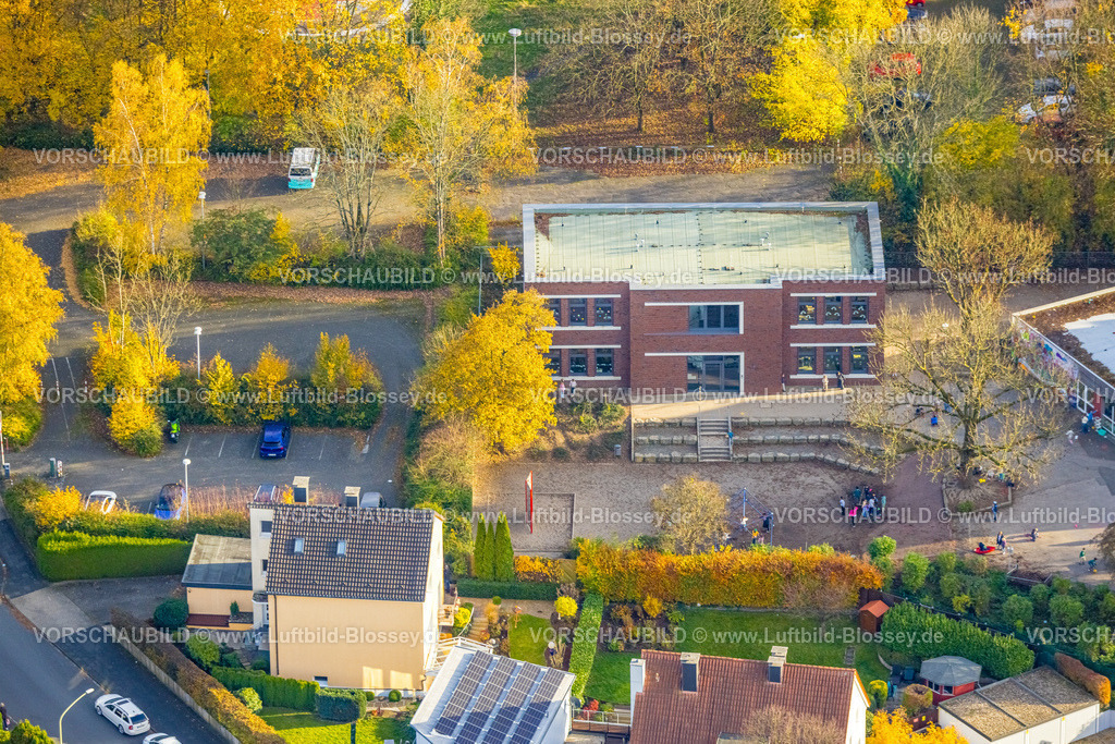 Hagen251102837 | Luftbild, kath. Goethe Grundschule, herbstliche Bäume, Boele, Hagen, Ruhrgebiet, Nordrhein-Westfalen, Deutschland