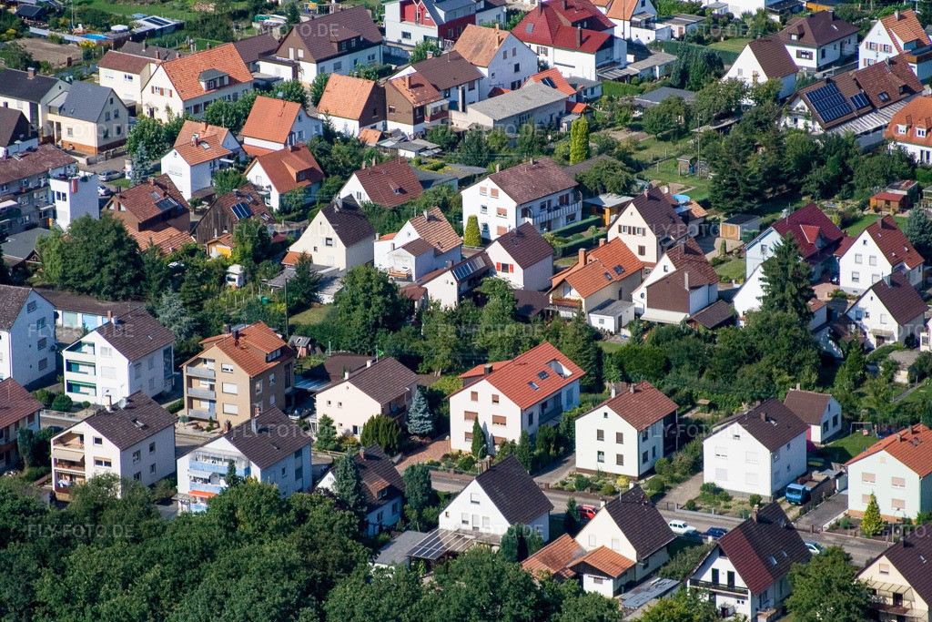 Luftbild: Elsässer Straße in Kandel im Bundesland Rheinland-Pfalz in Deutschland. Foto: IMG_12550.jpg vom 17.08.2008 durch Werner Riehm/FLY-FOTO.de