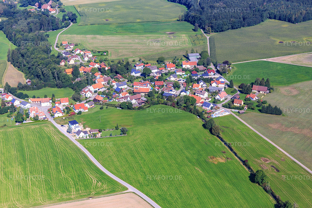 Luftbild: Ortsansicht von Südosten im Ortsteil Tannweiler in Aulendorf im Bundesland Baden-Württemberg in Deutschland. Foto: IMG_129156.jpg vom 04.09.2021 durch Werner Riehm/FLY-FOTO.de