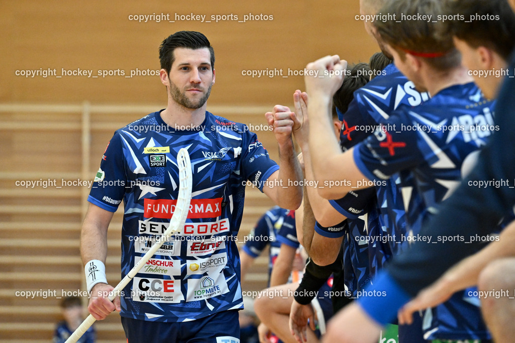 FBK Loka vs. VSV Unihockey | #6 Timo Schmid VSV Unihockey, FBK Loka vs. VSV Unihockey, FBK Loka vs. VSV Unihockey am 23.03.2025 in Villach (Ballspielhalle St. Martin), Austria, (Photo by Bernd Stefan)