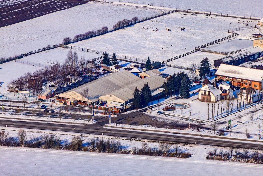 Luftbild: Adamshof im Winter bei Schnee in Kandel im Bundesland Rheinland-Pfalz in Deutschland. Foto: IMG_24353.jpg vom 16.02.2010 durch Werner Riehm/FLY-FOTO.de
