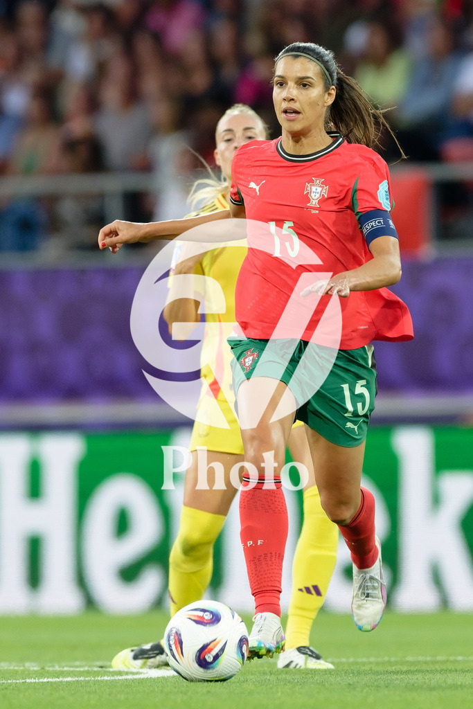 Portugal v Belgium: UEFA Women's EURO 2025 Group B | SION, SWITZERLAND - JULY 11: Carole Costa of Portugal runs with the ball  during the UEFA Women's EURO 2025 Group B match between Portugal and Belgium at Stade de Tourbillon on July 11, 2025 in Sion, Switzerland. (Photo by Giuseppe Velletri/Sports Press Photo/Getty Images)