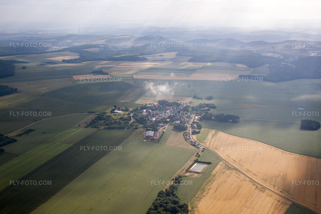 Aerial view: View of the town in Rochonvillers in the state Moselle, France.Photo: IMG_50549.jpg taken on 06/23/2012 by Werner Riehm/FLY-FOTO.comResolution of the original: 4752 x 3168 px