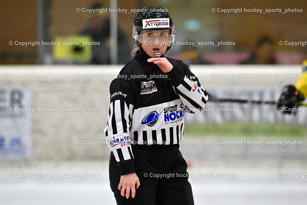 MET PHOTOVOLTAIK HORNETS SPITTAL vs. EC VSV juniors U20  | Klemm Anja Referee, MET PHOTOVOLTAIK HORNETS SPITTAL vs. EC VSV juniors U20 , MET PHOTOVOLTAIK HORNETS SPITTAL vs. EC VSV juniors U20  am 05.11.2024 in Spittal an der Drau (Goldeck Stadion), Austria, (Photo by Bernd Stefan)