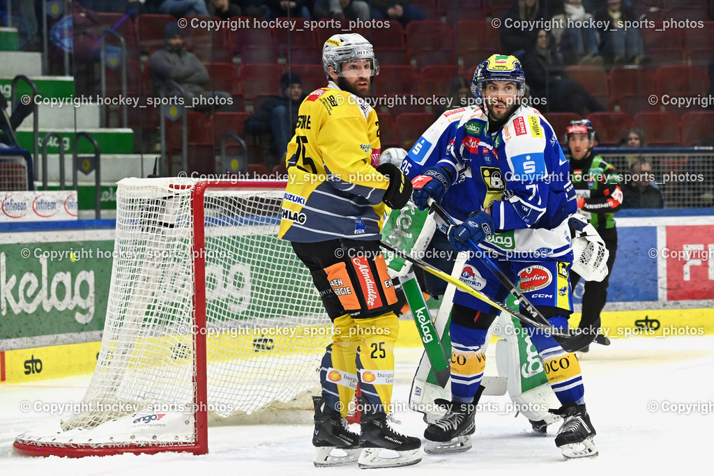 EC IDM Wärmepumpen VSV vs. Vienna Capitals | #25 Jeremy Gregoire Vienna Capitals, #71 Steven Strong EC VSV, EC IDM Wärmepumpen VSV vs. Vienna Capitals, EC IDM Wärmepumpen VSV vs. Vienna Capitals am 28.01.2026 in Villach (Stadthalle Villach), Austria, (Photo by Bernd Stefan)