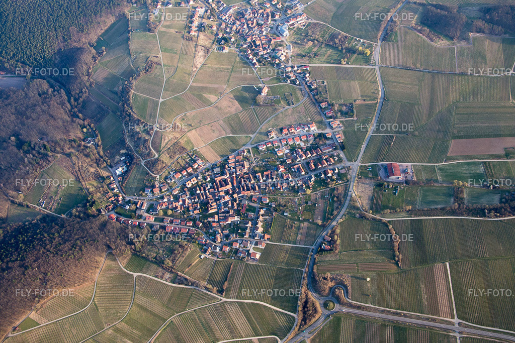 Ortsansicht | Luftbild: Ortsansicht im Ortsteil Gleishorbach in Gleiszellen-Gleishorbach im Bundesland Rheinland-Pfalz in Deutschland. Foto: IMG_076751.jpg vom 28.03.2015 durch Werner Riehm/FLY-FOTO.de - Realisiert mit Pictrs.com