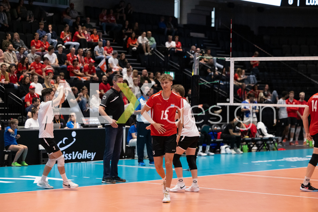 Luxembourg v Switzerland - CEV European League Men | KRIENS, SWITZERLAND - JUNE 12: JÉRÉMIE FEIT of Luxembourg during the CEV European League match between Luxembourg and Switzerland at Pilatus Arena on June 12, 2026 in Kriens, Switzerland. - Realisiert mit Pictrs.com