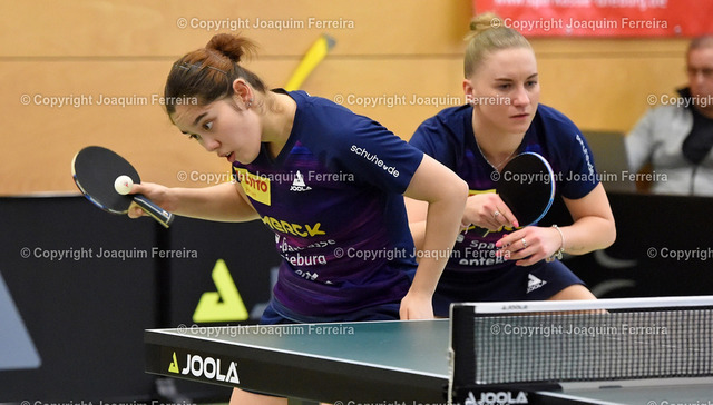 Schreiner-Mantz-02 | 2025.03.01  Tischtennis  Damen 1. Bundesliga TSV 1909 Langstadt - TTC 1946 Weinheim v.l., Franziska Schreiner (TSV Langstadt Tischtennis Damen 1.Bundesliga) und Chantal Mantz (TSV Langstadt Tischtennis Damen 1.Bundesliga) - Realisiert mit Pictrs.com