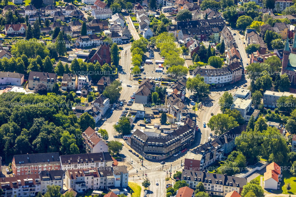 Essen230702475 | Luftbild, Gelsenkirchener Straße und Barbarossaplatz, Stoppenberg, Essen, Ruhrgebiet, Nordrhein-Westfalen, Deutschland