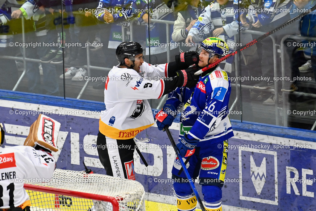EC IDM Wärmepumpen VSV vs. Pioneers Vorarlberg | #9 Nathan Burke Pioneers Vorarlberg, #26 Guus van Nes EC VSV, EC IDM Wärmepumpen VSV vs. Pioneers Vorarlberg, EC IDM WÄRMEPUMPEN VSV vs. Pioneers Vorarlberg am 03.10.2025 in Villach (Stadthalle Villach), Austria, (Photo by Bernd Stefan)