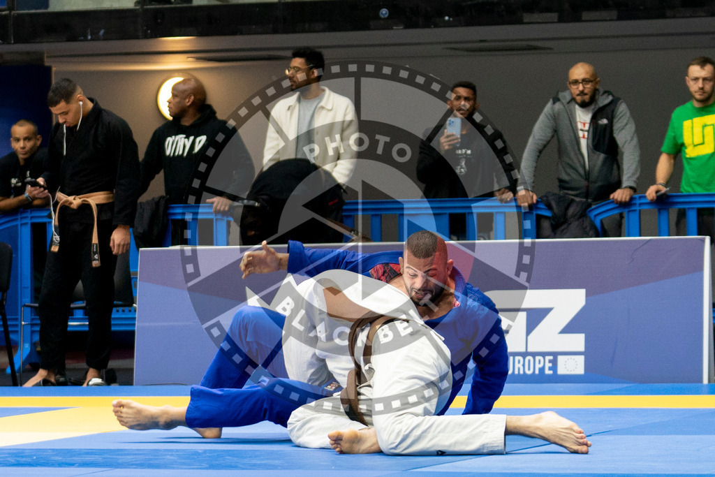 20240124PBB01630 | Fighters compete during the second day of the IBJJF European Championship in Paris, France, on January 24, 2024.