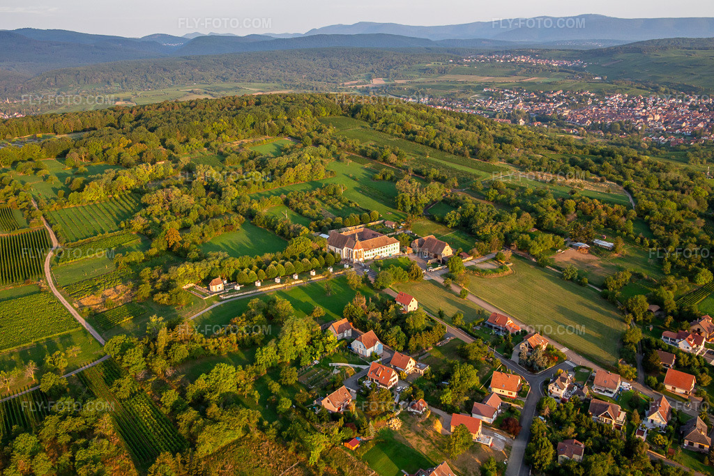 Aerial view: Couvent du Bischenberg in Bischoffsheim in the state Bas-Rhin, France.Photo: IMG_137980.jpg taken on 08/19/2023 by Werner Riehm/FLY-FOTO.comResolution of the original: 5131 x 3421 pxAccueil - Diocèse de Strasbourg