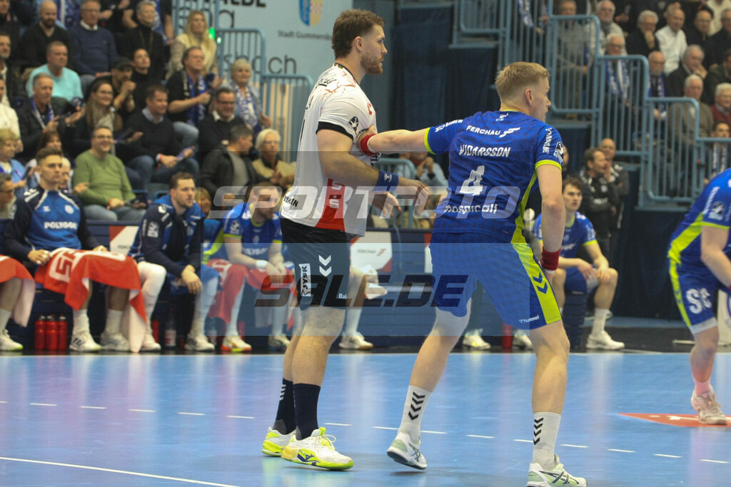 VfL Gummersbach Saison 25/26 - © Sportfoto-Sale (MK) | Ellidi Snaer Vidarsson (re.) und Johannes Golla - VfL Gummersbach Saison 25/26 - © Sportfoto-Sale (MK) - Realisiert mit Pictrs.com