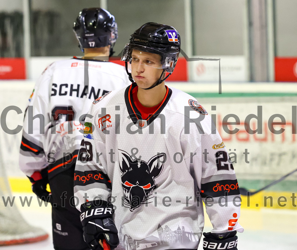 2022-09-30_077_TSV_Erding_gegen_EV_Dingolfing | Erding, Deutschland, 30.09.2022:
Eishockey, Bayernliga 2022 / 2023, Testspiel, TSV Erding gegen EV Dingolfing, Endergebnis: 3:4

Felix Karg (EV Dingolfing, #29)

Foto: Christian Riedel / fotografie-riedel.net