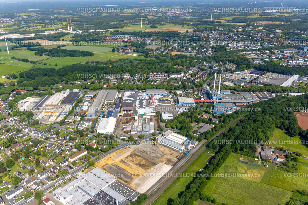 Gladbeck220501532 | Luftbild, Gewerbegebiet Beisenstraße und Bottroper Straße mit Baustelle, Ellinghorst, Gladbeck, Ruhrgebiet, Nordrhein-Westfalen, Deutschland