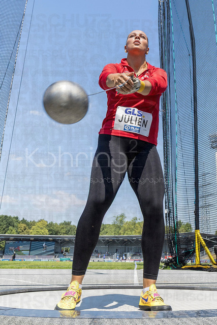 Deutsche Leichtathletik-Meisterschaften; Bochum-Wattenscheid, 25.07.2026 | Jada Julien (LV 90 Erzgebirge), Hammerwurf; Deutsche Leichtathletik-Meisterschaften am 25.07.2026 im Lorheide-Stadion, Bochum-Wattenscheid (Nordrhein-Westfalen).