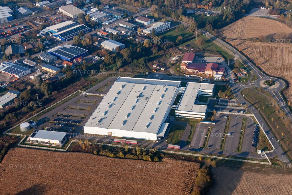 Luftbild: Hagenbach Industriegebiet in Hagenbach im Bundesland Rheinland-Pfalz in Deutschland. Foto: IMG_46040.jpg vom 23.10.2011 durch Werner Riehm/FLY-FOTO.de