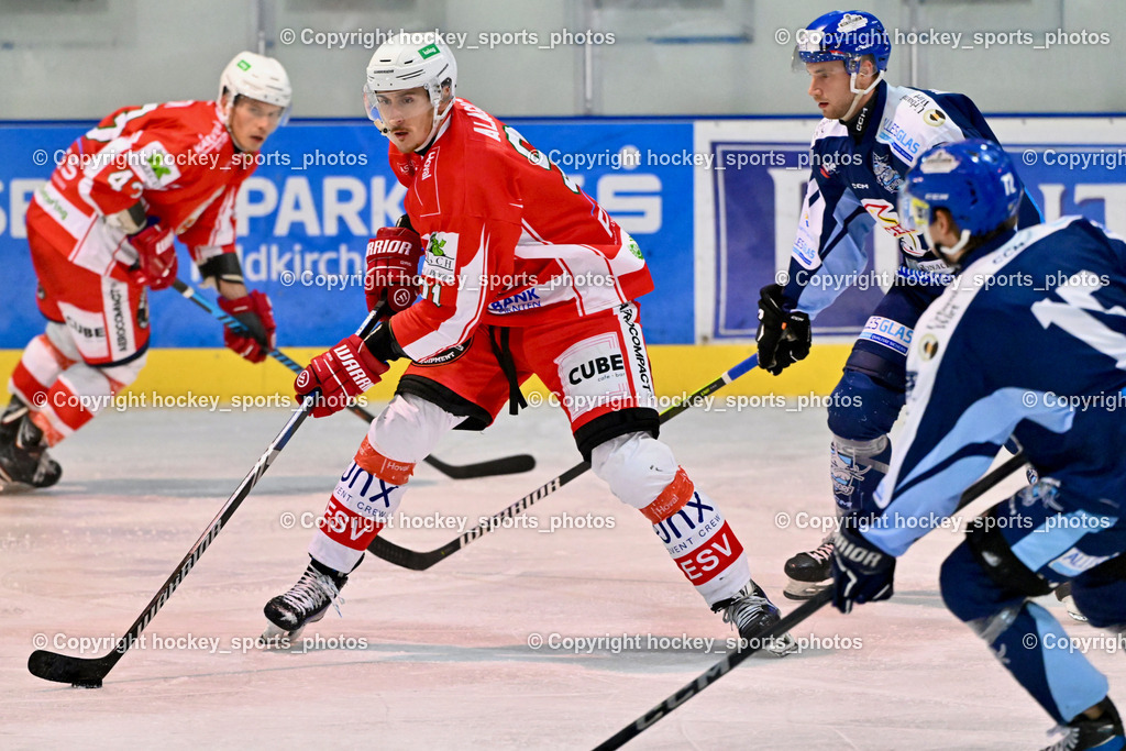 ESC Steindorf vs. ESV Ferlach | #91 Alagic Adis ESV Ferlach, #77 Wuntschek Manuel ESC Steindorf, ESC Steindorf vs. ESV Ferlach, ESC Steindorf vs. ESV Ferlach am 19.10.2024 in Steindorf (Ossiachersee Halle), Austria, (Photo by Bernd Stefan)