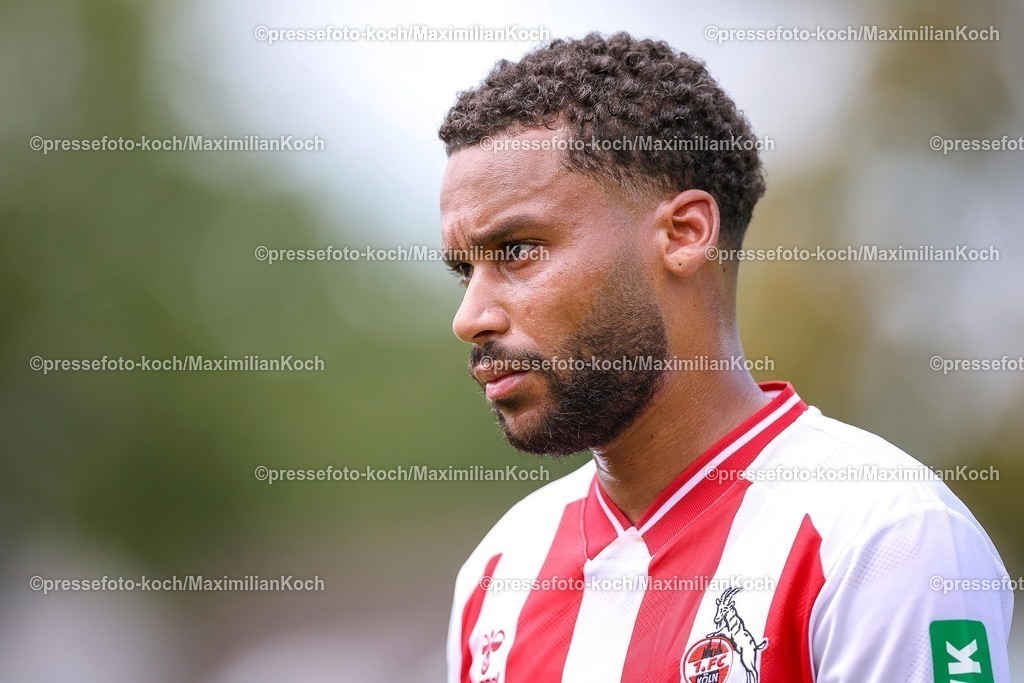 1FC12072501204 | 12.07.2025, Fußball, SV Bergisch Gladbach 09 - 1. FC Köln, Testspiel, BELKAW-Arena, Saison 2025 2026: Linton Maina (1.FC Koeln #37) DFB regulations prohibit any use of photographs as image sequences and or quasi-video.