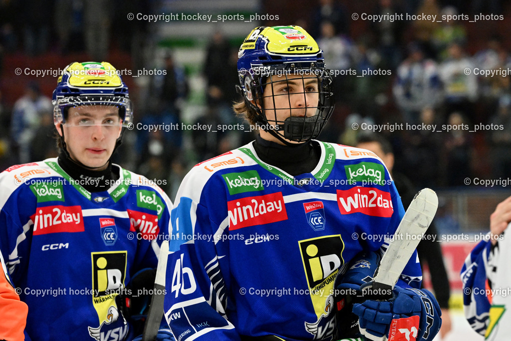 EC IDM WÄRMEPUMPEN VSV vs. MOSER MEDICAL GRAZ99ERS | #46 Paul Sintschnig EC VSV, #43 Julian Raspotnig EC VSV, EC IDM WÄRMEPUMPEN VSV vs. MOSER MEDICAL GRAZ99ERS, EC IDM WÄRMEPUMPEN VSV vs. MOSER MEDICAL GRAZ99ERS am 17.03.2026 in Villach (Stadthalle Villach), Austria, (Photo by Bernd Stefan)