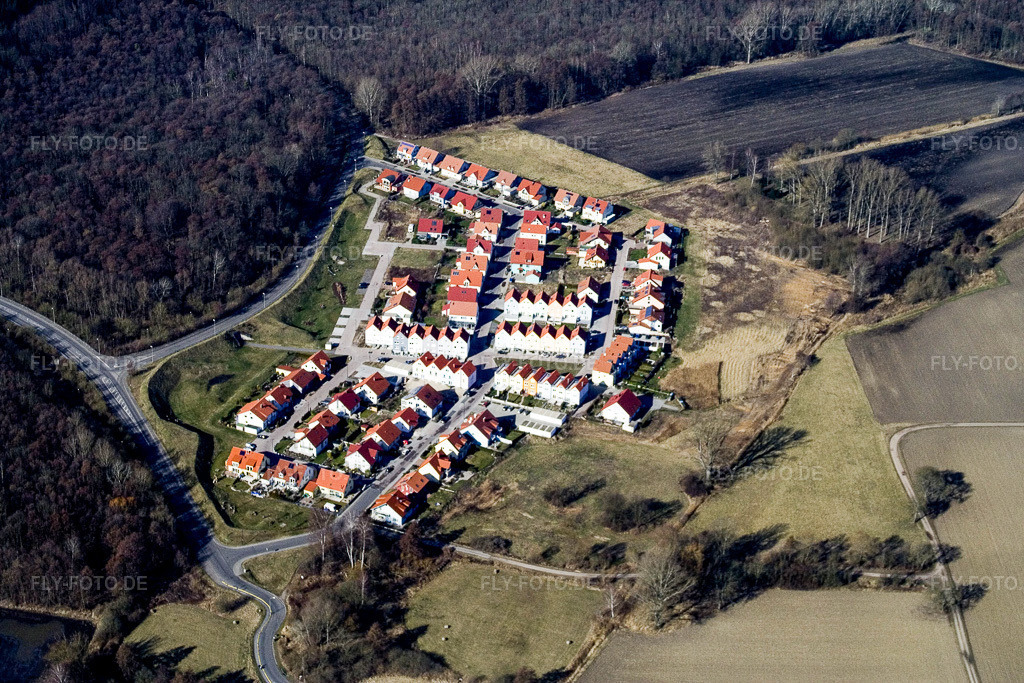 Luftbild: Neubaugebiet Fuchsäcker von Osten in Wörth am Rhein im Bundesland Rheinland-Pfalz in Deutschland. Foto: IMG_9416.jpg vom 17.02.2008 durch Werner Riehm/FLY-FOTO.de