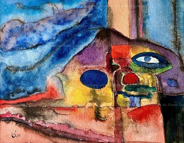 "Zufall II" | "Zufall II", Aquarell über Sepia-Tusche auf 600g Hahnemühle-Bütten, 27x34 cm - Realisiert mit Pictrs.com