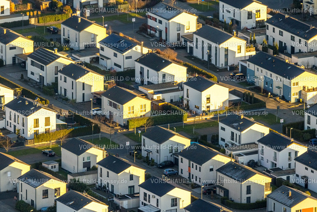 Gelsenkirchen230202387 | Luftbild, Reihenhäuser-Wohnanlage Graf Bismarck am Yachthafen Stölting Marina, Baustelle, Bismarck, Gelsenkirchen, Ruhrgebiet, Nordrhein-Westfalen, Deutschland