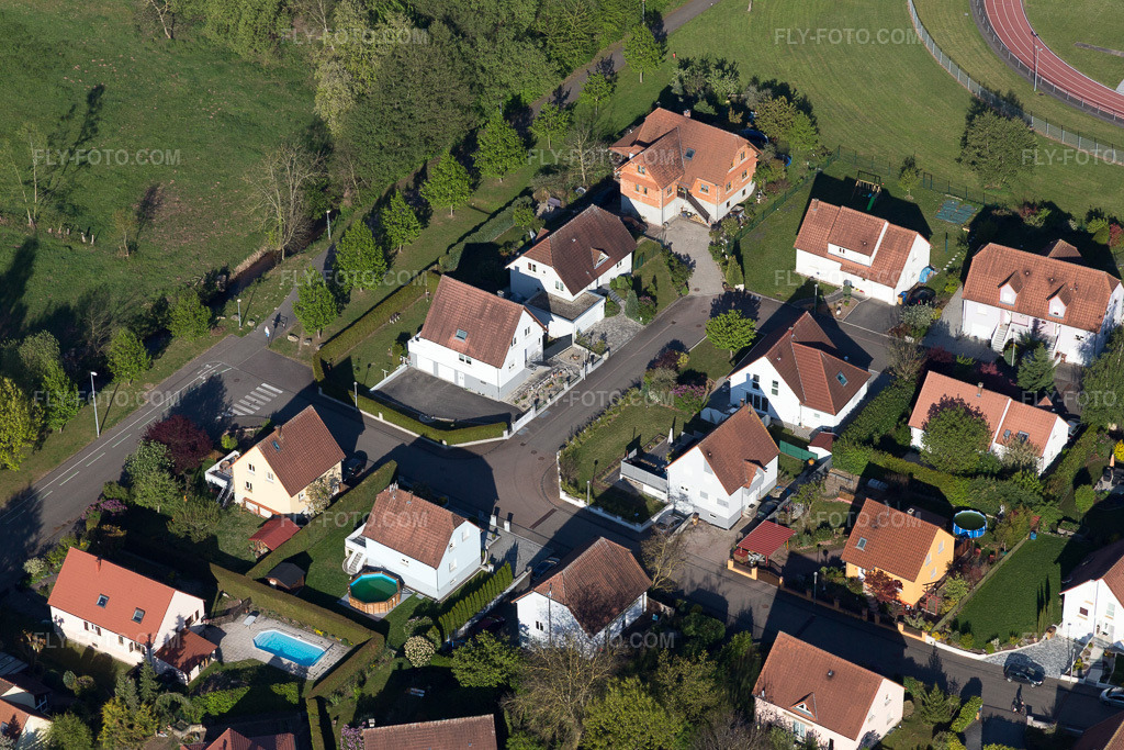 Aerial view: View of the town in the district Altenstadt in Wissembourg in the state Bas-Rhin, France.Photo: IMG_099280.jpg taken on 04/30/2017 by Werner Riehm/FLY-FOTO.comResolution of the original: 5472 x 3648 px
