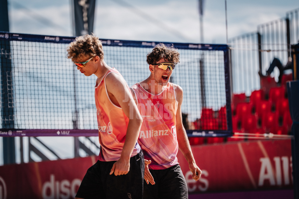 Beachvolleyball | Männer | Allianz German Beach Tour 2025 | Tourstop Düsseldorf | 08.05.2025 | v.l. Tamo Wüst und Tristan Fröbel