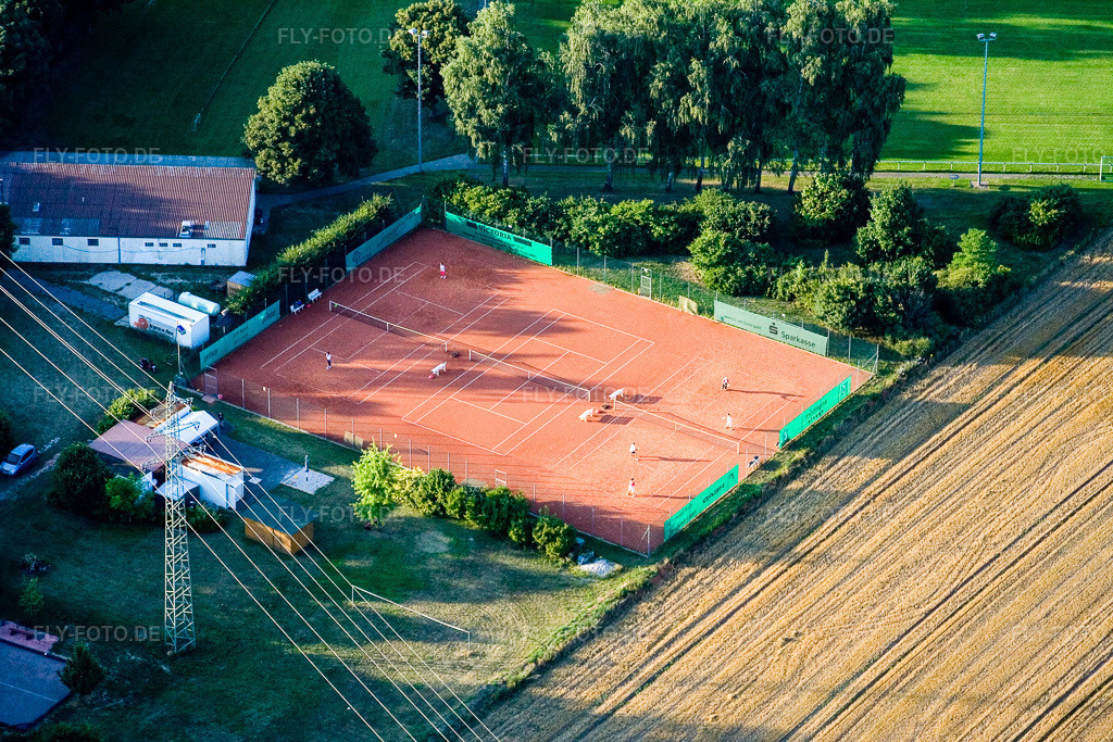 Luftbild: Tennisclub SV 1965 in Erlenbach bei Kandel im Bundesland Rheinland-Pfalz in Deutschland. Foto: IMG_11730.jpg vom 25.07.2008 durch Werner Riehm/FLY-FOTO.de