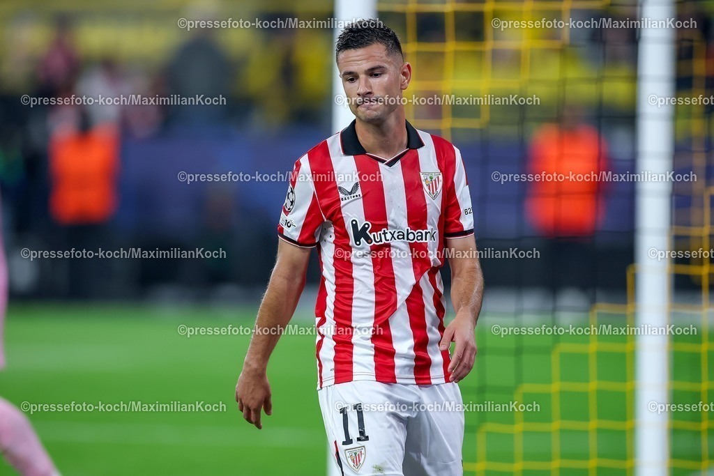 UCL01102501220 | 01.10.2025, Fußball, UEFA Champions League, Borussia Dortmund - Athletic Club Bilbao, BVB Stadion, 2. Spieltag, Saison 2025 2026: Gorka Guruzeta (Bilbao #11)  Regulations prohibit any use of photographs as image sequences and or quasi-video.