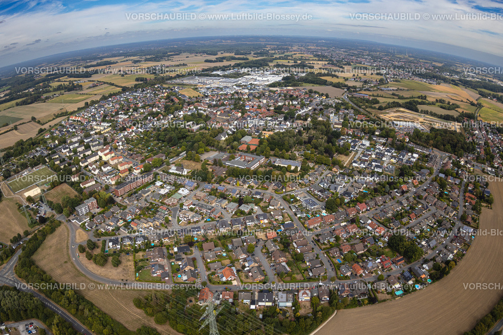 Selm220810136Bork | Luftbild von Selm-Bork mit der kath. Kirche St. Stephanus Bork, Selm, Ruhrgebiet, Nordrhein-Westfalen, Deutschland