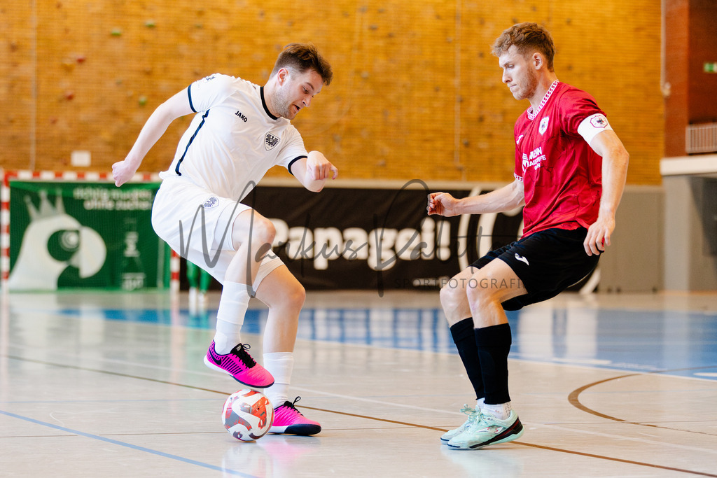 Futsal-Bundesliga, Saison 2025/2026, 2. Spieltag: SC Preußen Münster - FC Liria Futsal Berlin | Futsal-Bundesliga, Saison 2025/2026, 2. Spieltag, SC Preußen Münster empfängt FC Liria Berlin in der Universitäts-Sporthalle in Münster. Foto: sportfotografie.ms | Markus Paletta - Realisiert mit Pictrs.com