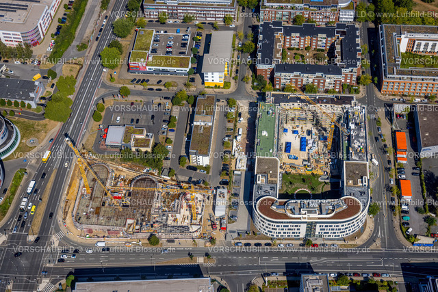 Essen220807376 | Luftbild, Baustelle Projekt Neue Weststadt mit Neubau Bürohaus an der Frohnhauser Straße Ecke Kurt-Jooss-Straße, Westviertel, Essen, Ruhrgebiet, Nordrhein-Westfalen, Deutschland