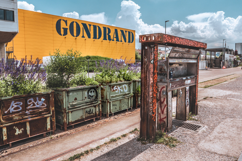 Uferstrasse entlang am Rhein, Basel | colour, farbig - Realisiert mit Pictrs.com