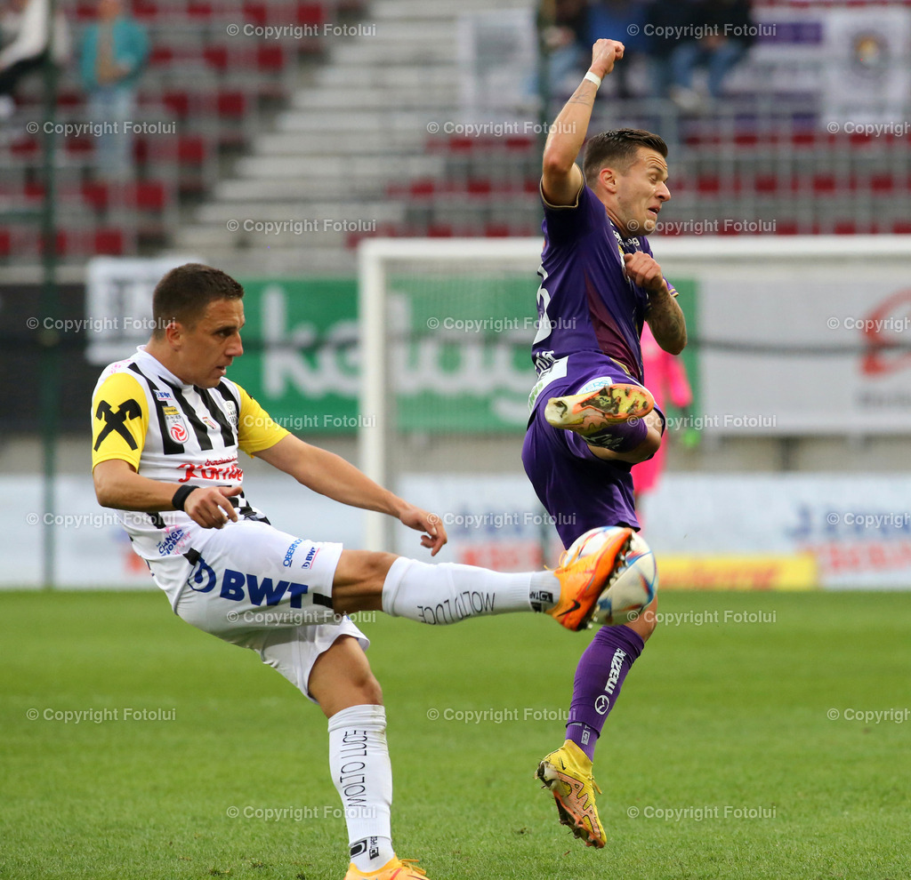A_LUI_151022_20 | SPORT,FUSSBALL,TIPICO BUNDESLIGA AUSTRIA KLAGENFURT-LASK 15.10.20022 IM BILD :FLORIAN RIEDER (KLAGENFURT) UND BRANKO JOVCIC  (LASK) FOTO:FOTOLUI/MARIOWIMMER