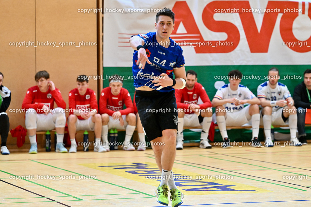 SC Ferlach vs. ALPLA HC Hard 2.3.2024 | #24 JOVANOVIC Mladan SC Ferlach, SC Ferlach vs. ALPLA HC Hard 2.3.2024, SC Ferlach vs. ALPLA HC Hard am 02.03.2024 in Ferlach (Ballspielhalle Ferlach), Austria, (Photo by Bernd Stefan)