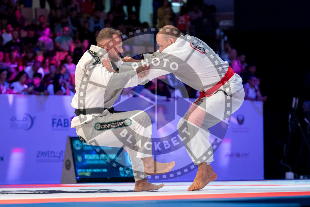 20231107PBB5287 | Fighters compete during the AJP World Master Championship in the Mubadala Arena in Abu Dhabi, Arab United Emirates, on November 7, 2023.