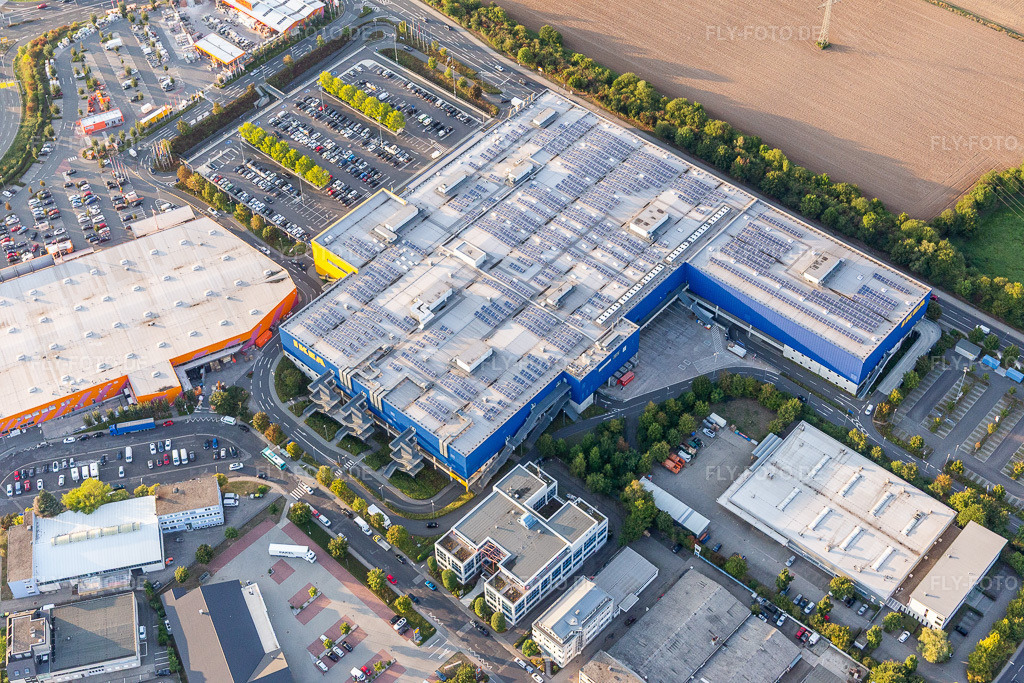 Luftbild: IKEA im Ortsteil Nieder-Eschbach in Frankfurt im Bundesland Hessen in Deutschland. Foto: IMG_117735.jpg vom 10.09.2019 durch Werner Riehm/FLY-FOTO.de