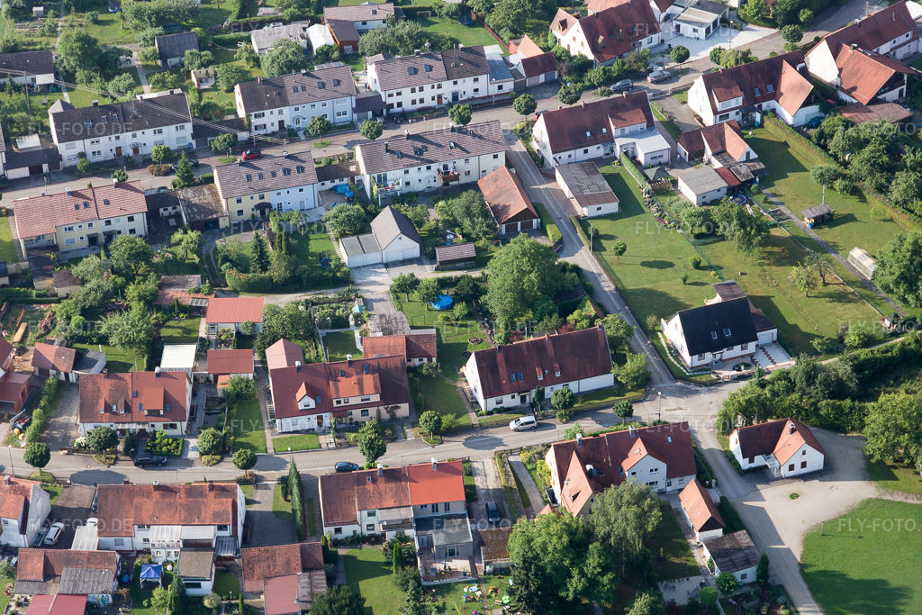 Luftbild: Riedlingen, Rambergsiedlung im Ortsteil Riedlingen in Donauwörth im Bundesland Bayern in Deutschland. Foto: IMG_101707.jpg vom 08.07.2017 durch Werner Riehm/FLY-FOTO.de