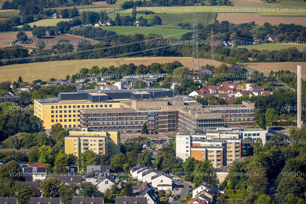 Velbert240812287 | Luftbild, Helios Klinikum Niederberg Krankenhaus mit Neubau, Velbert, Ruhrgebiet, Nordrhein-Westfalen, Deutschland