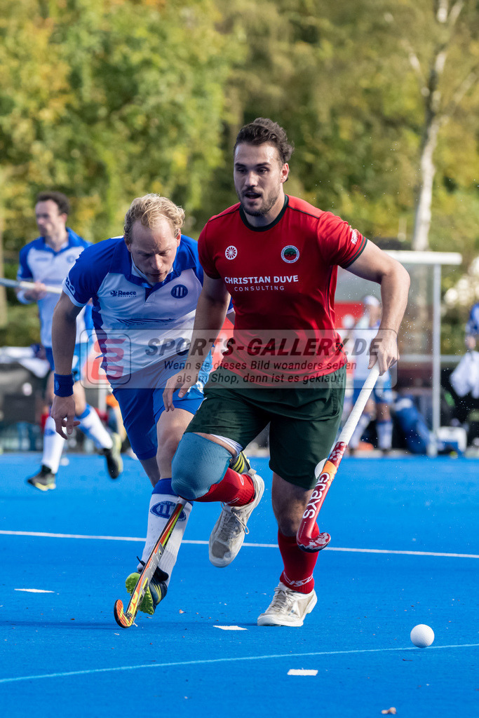 HK_20241019_107930 | 1. Bundesliga Herren Crefelder HTC - Großflottbeker THGC am 19.10.2024 CHTC, Krefeld , Masi Pfandt ( Crefelder HTC #77 ) , Stefan Witte ( GTHGC #13 )